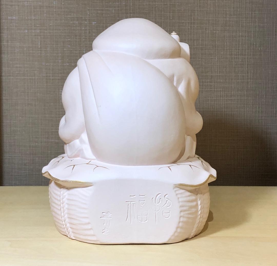 京焼・清水焼　初代 村田陶苑 作　色絵　招福 大黒天像　共箱　無傷。