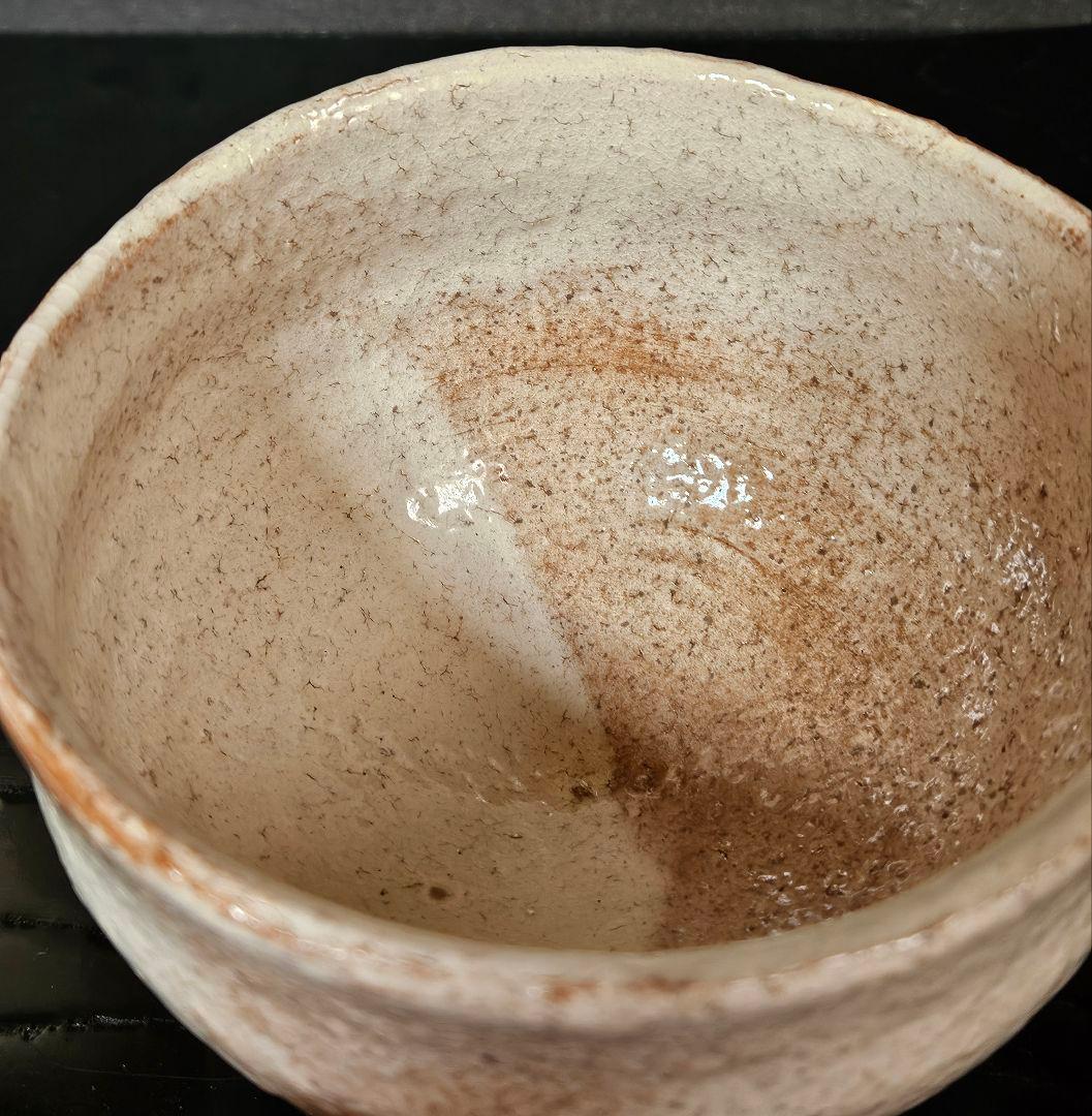 萩焼　陶勝庵　永久勝斎 造　萩焼　雨漏り手　茶碗　共箱　共布　栞附属　茶道具