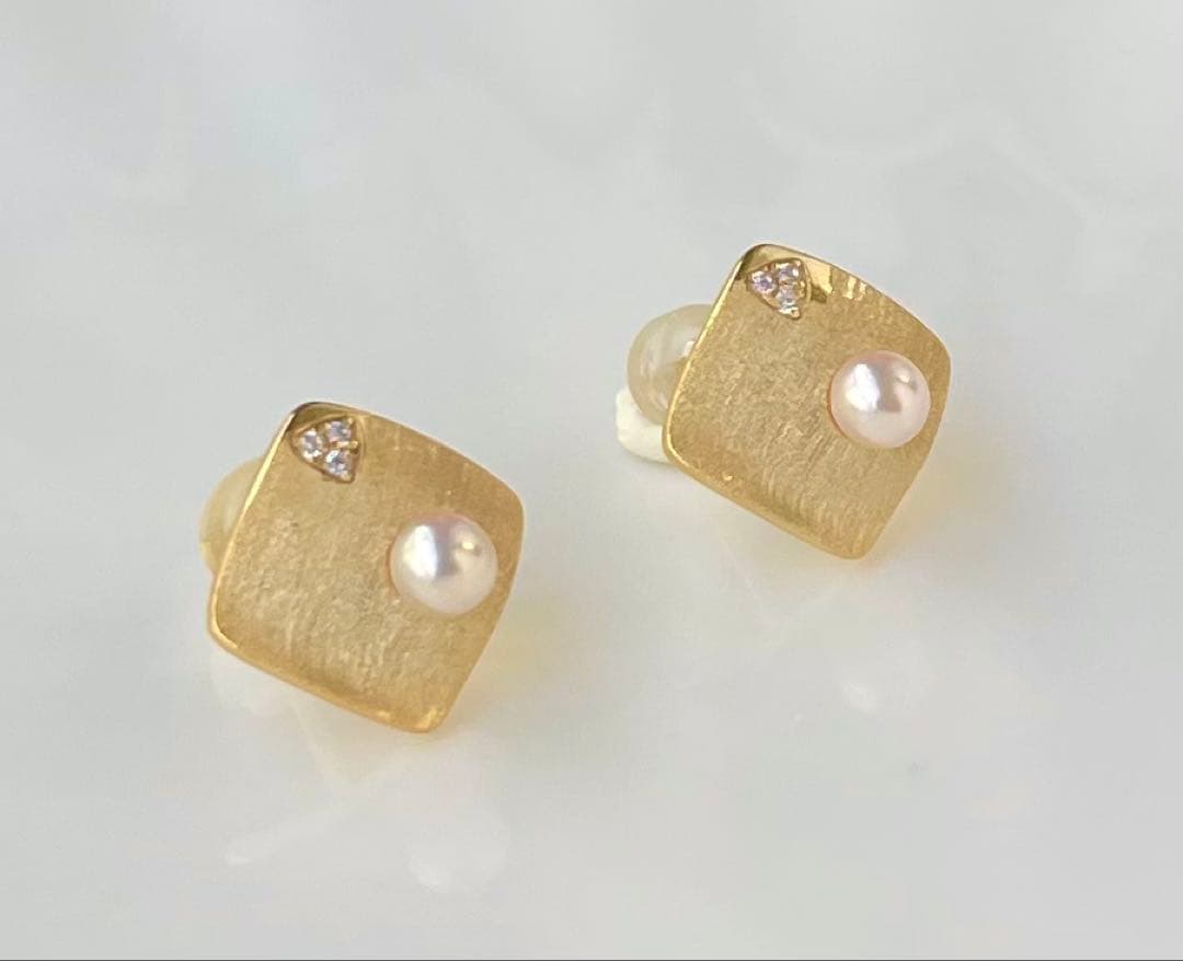 あこや真珠 絶品照り 高品質 s925ピアス ベビーパール ヘアライン加工 上質