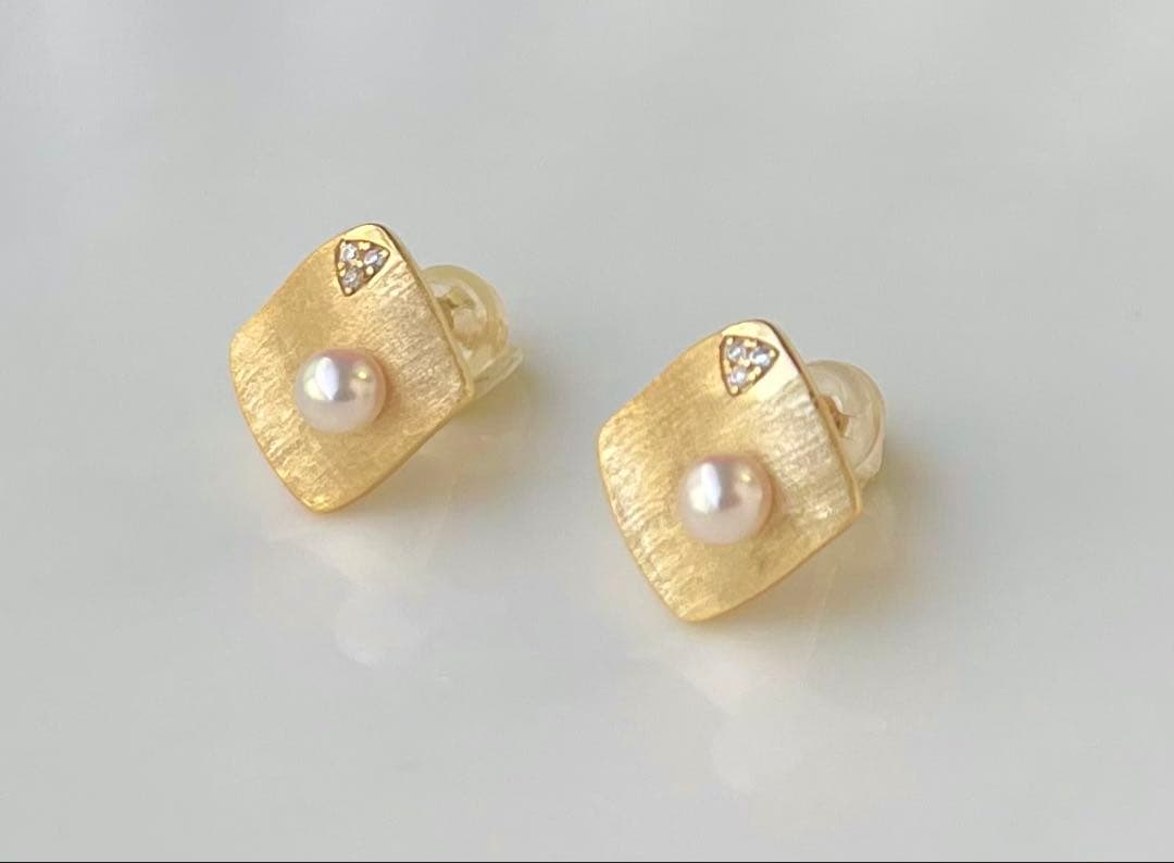 あこや真珠 絶品照り 高品質 s925ピアス ベビーパール ヘアライン加工 上質