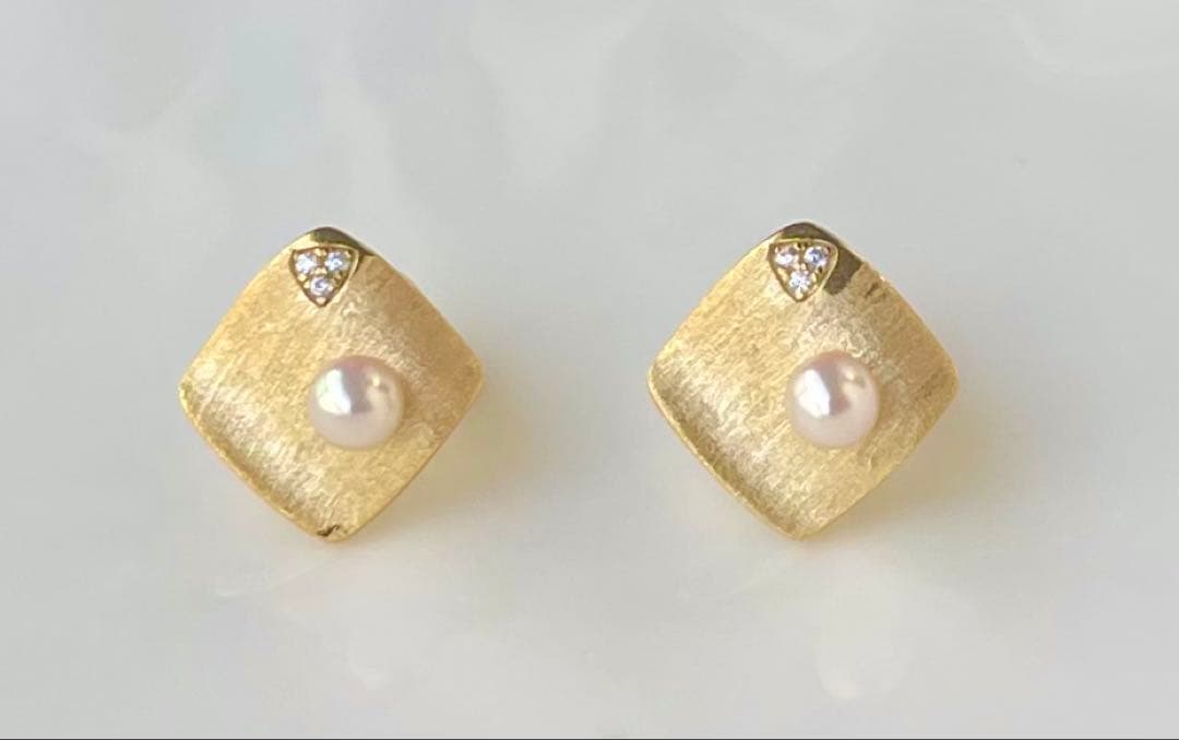 あこや真珠 絶品照り 高品質 s925ピアス ベビーパール ヘアライン加工 上質