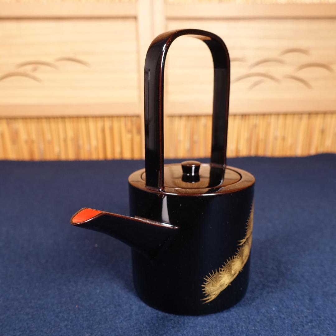 輪島塗 黒塗 沈金松図 屠蘇器揃 共箱