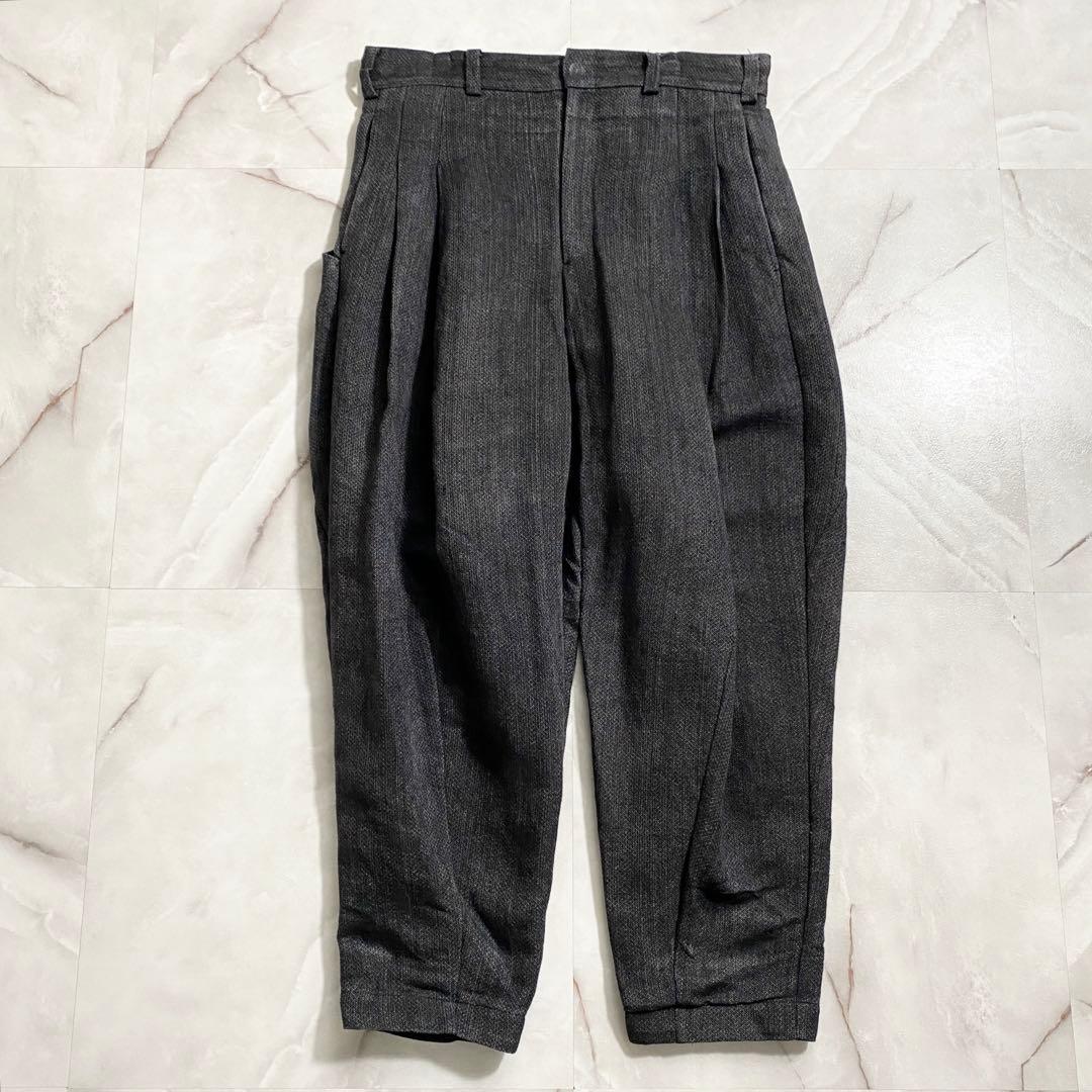 A16236 美品 DEVOA リネン和紙　バルーンパンツ　グレー　3