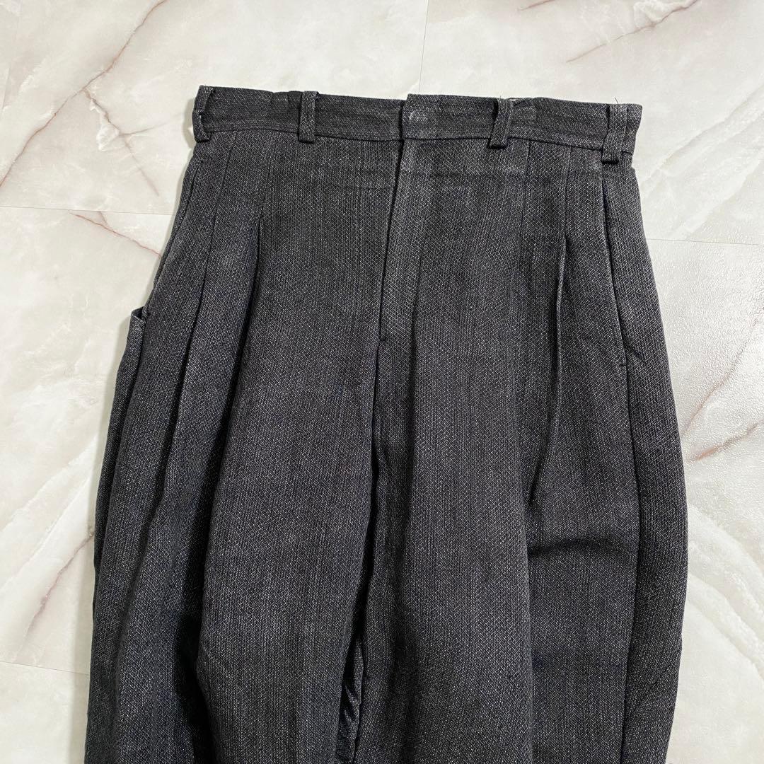 A16236 美品 DEVOA リネン和紙　バルーンパンツ　グレー　3