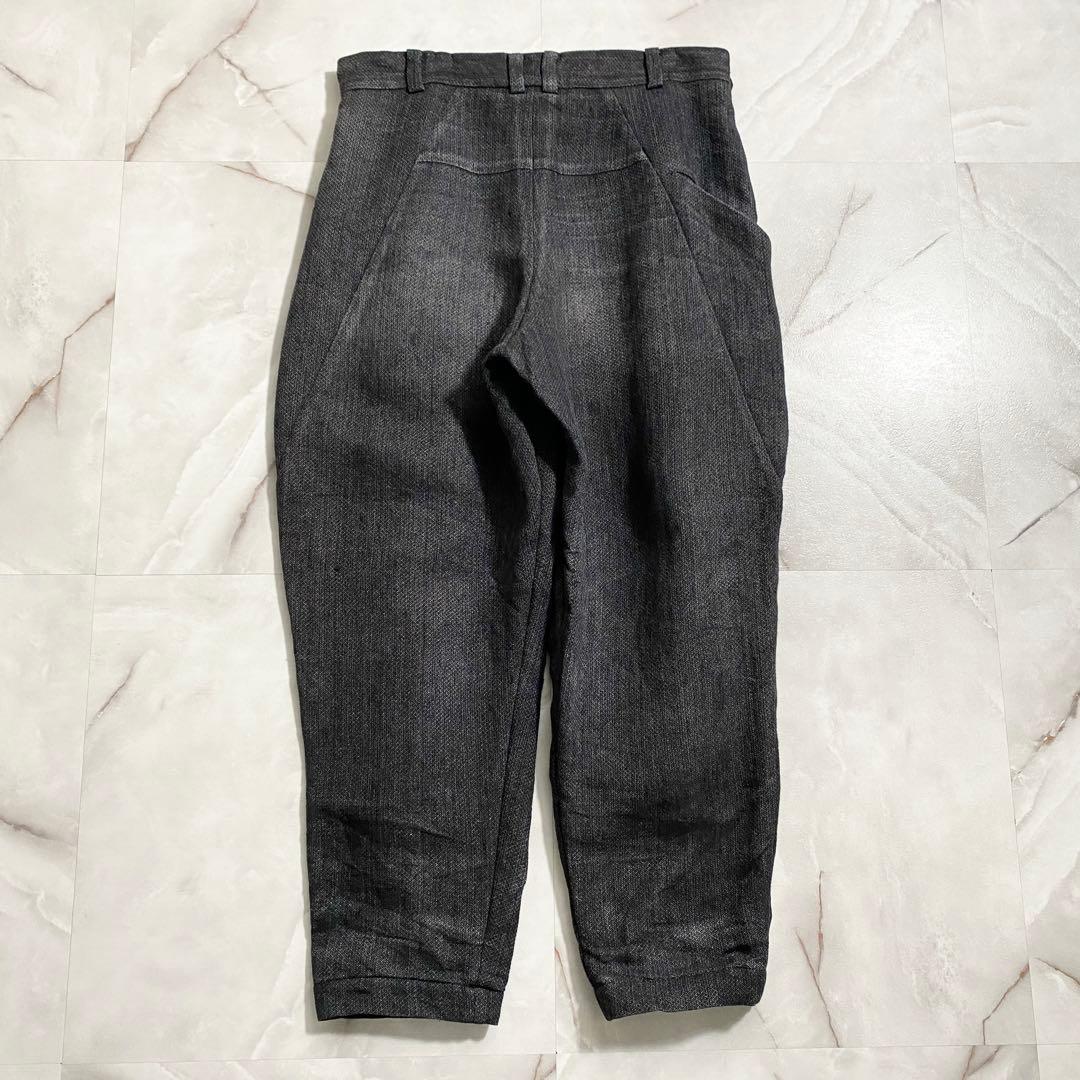 A16236 美品 DEVOA リネン和紙　バルーンパンツ　グレー　3