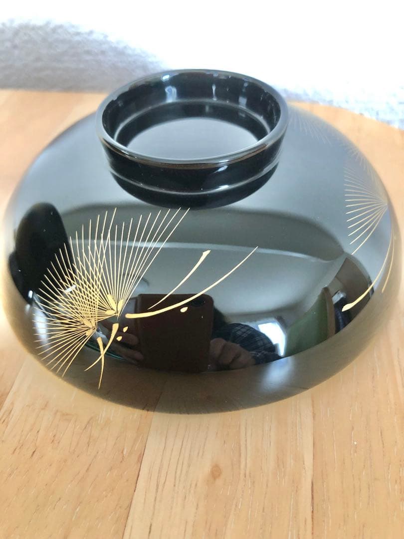 【輪島塗】【希少】木製漆器 吸物椀 蓋付き（見開きまで模様付き）5客セット