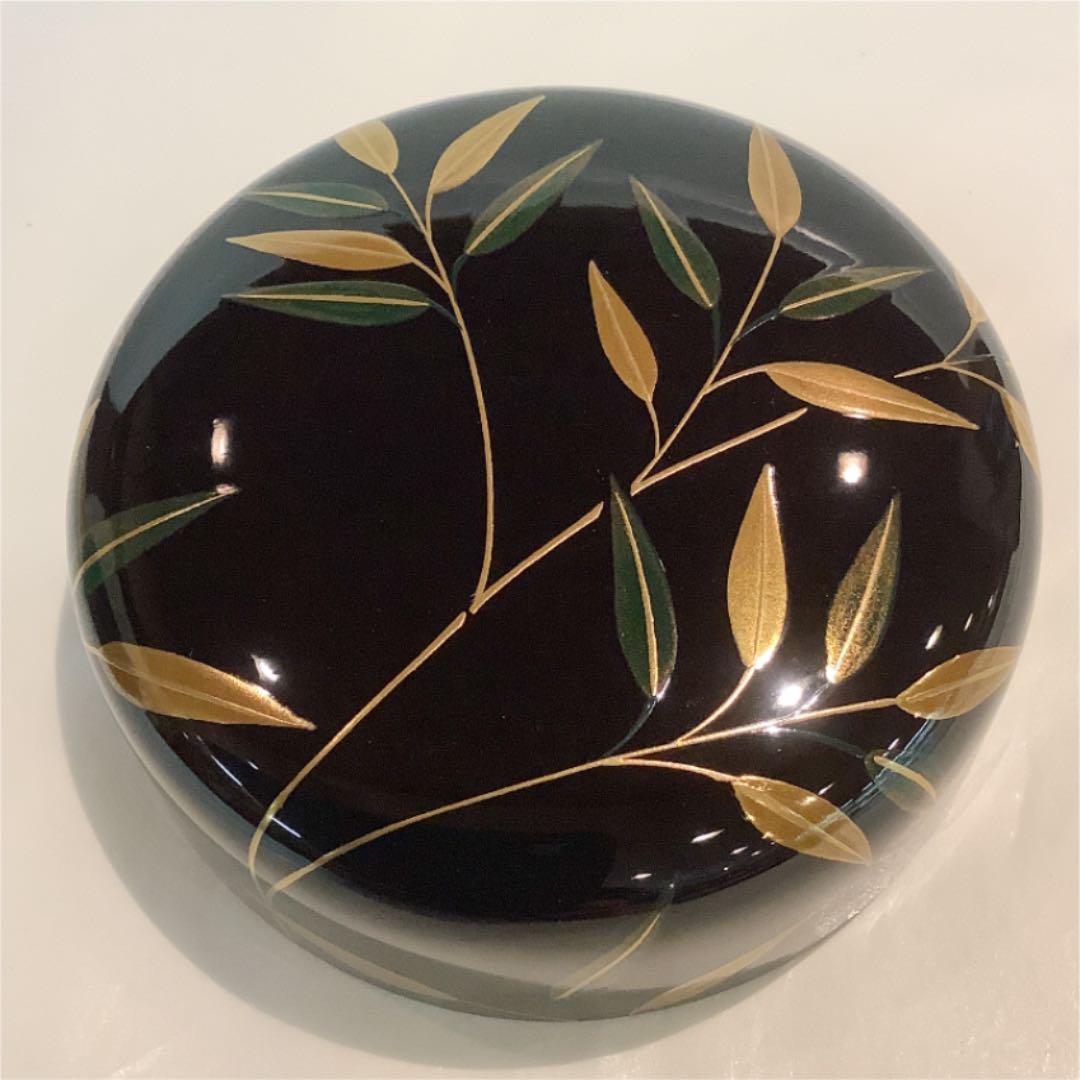 【茶道具】池瑞秀斎作 大棗 華甲記念 而妙斎好写若竹蒔絵