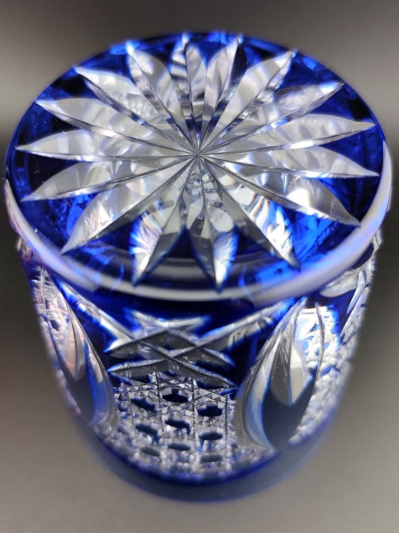 未使用美品☆江戸切子 木村秋男 ペアロックグラス（切子、江戸切子、薩摩切子）