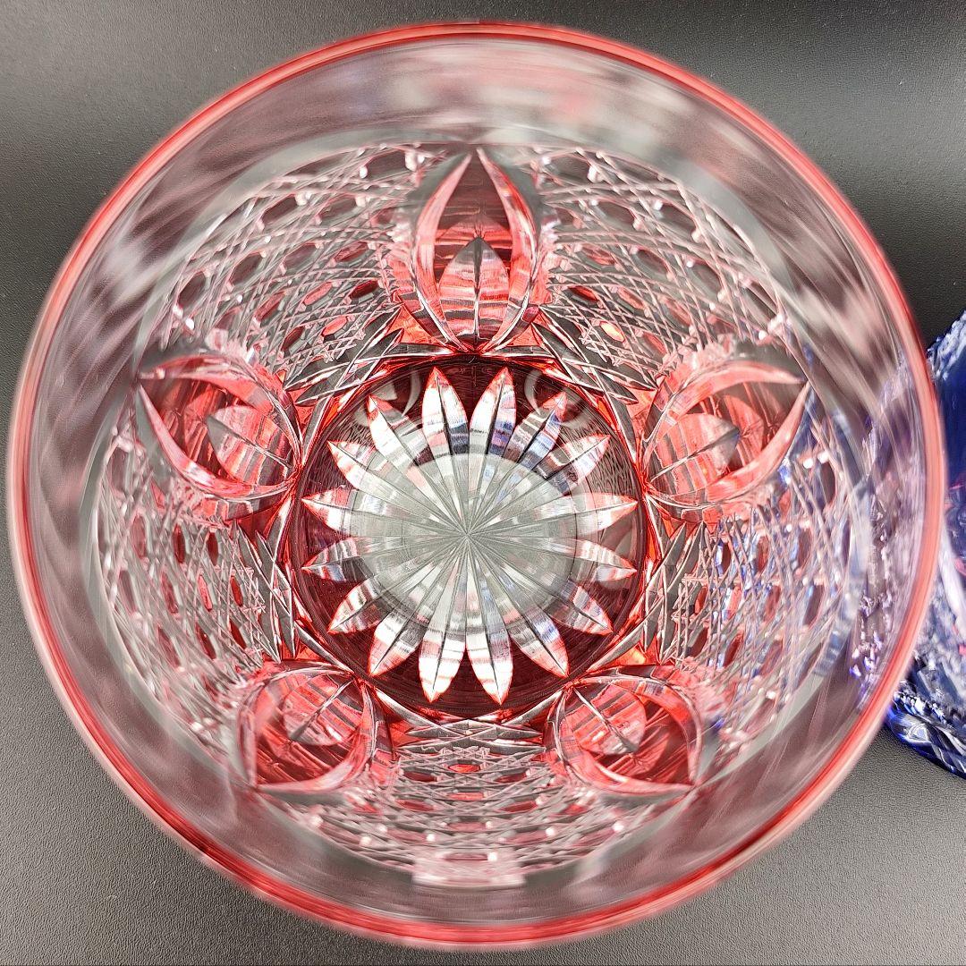 未使用美品☆江戸切子 木村秋男 ペアロックグラス（切子、江戸切子、薩摩切子）