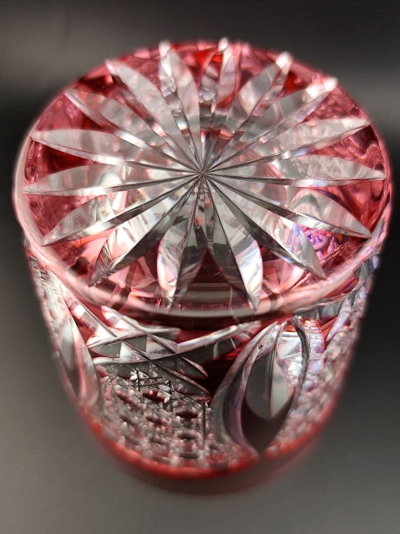 未使用美品☆江戸切子 木村秋男 ペアロックグラス（切子、江戸切子、薩摩切子）