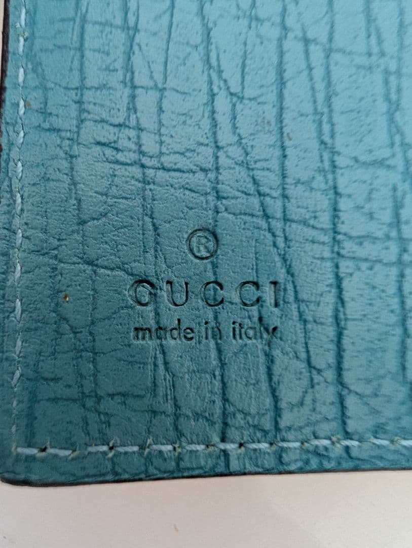 【未使用品】グッチ GUCCI GGパターン 二つ折り財布 水色