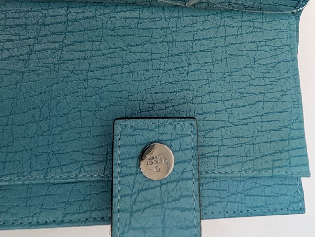 【未使用品】グッチ GUCCI GGパターン 二つ折り財布 水色