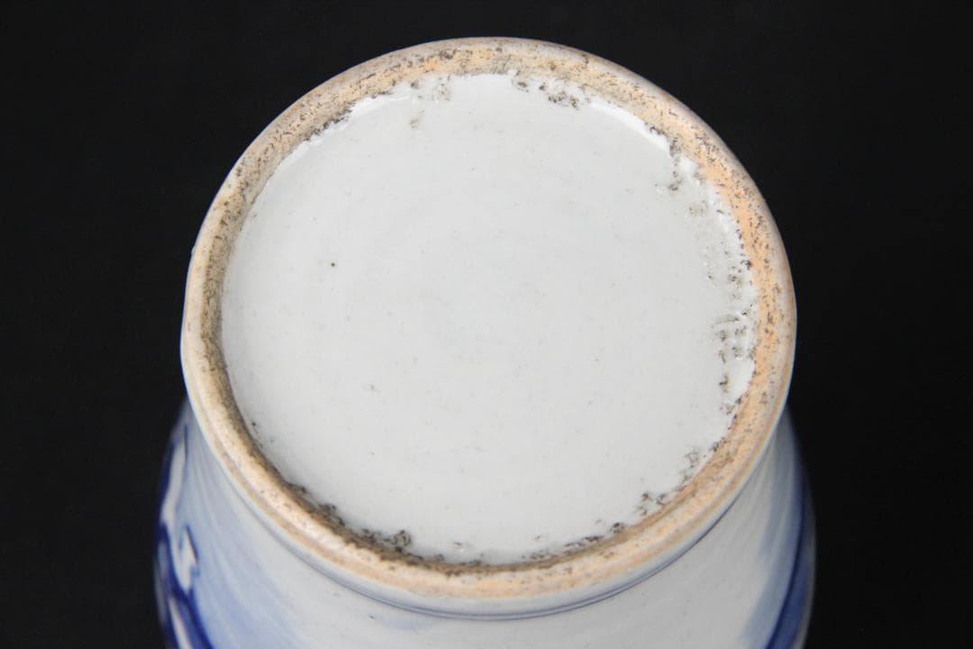 唐物 染付 清時代 青花 壺 茶入 花瓶 人物 中国 古美術 N21-6