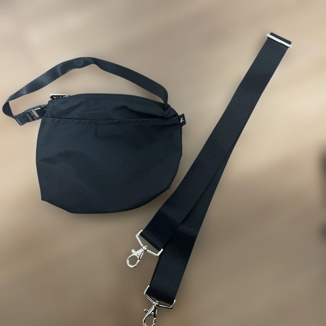 agnès b. VOYAGE ブラックボストンバッグ