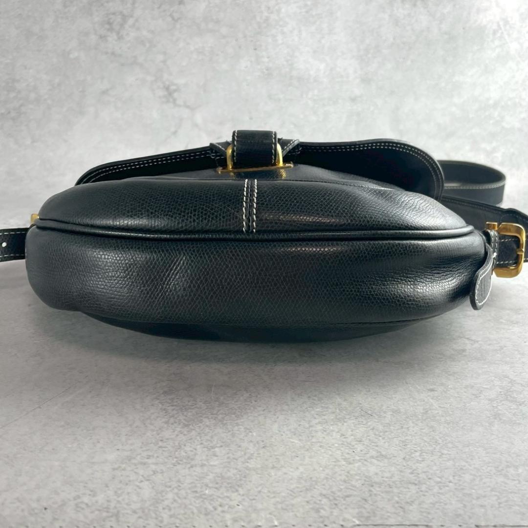 Y*a様 極希少✨ロエベ ショルダーバッグ アナグラム ロゴ型押し レザー 黒