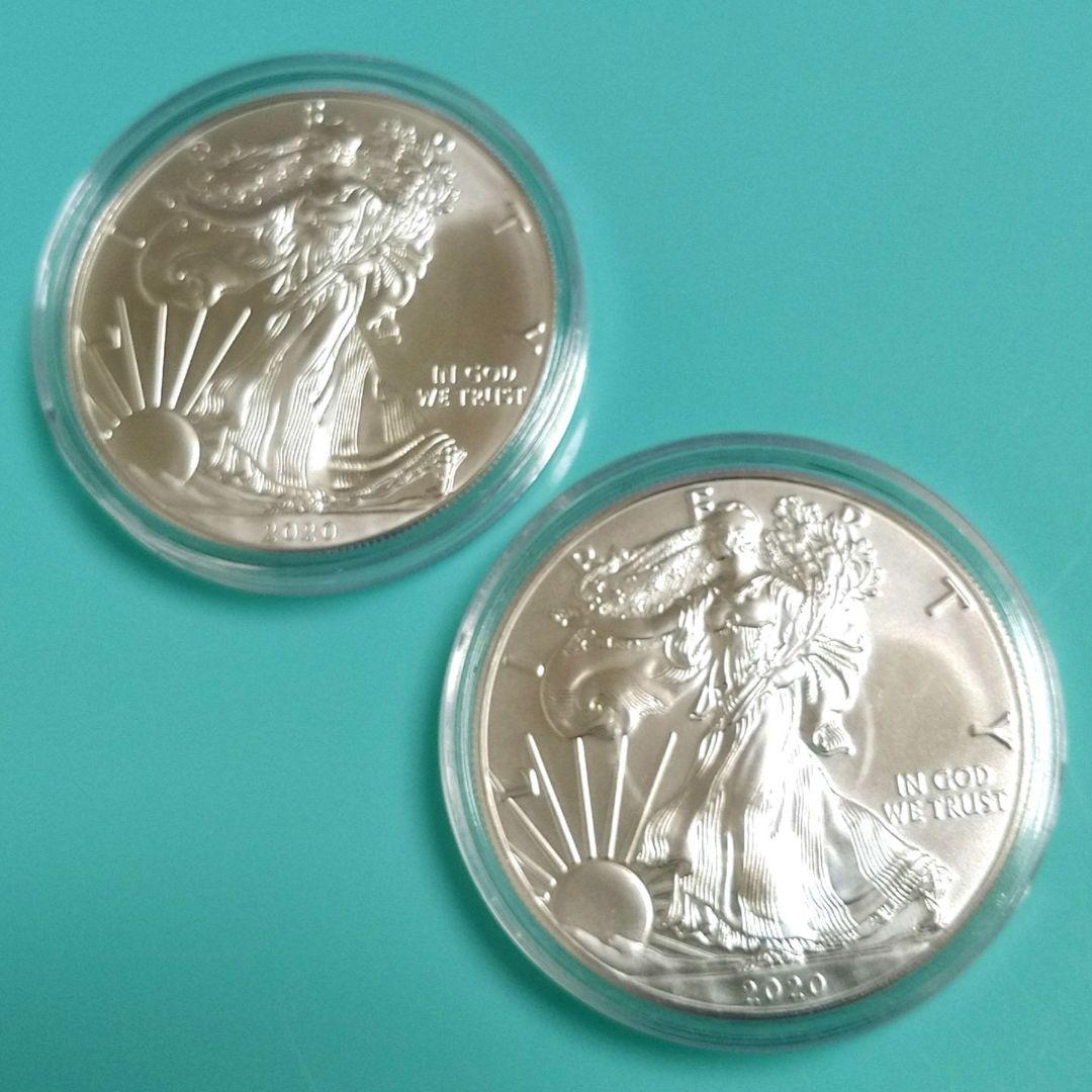 2020年アメリカ イーグル ウォーキング・リバティ シルバー 銀貨2枚セット