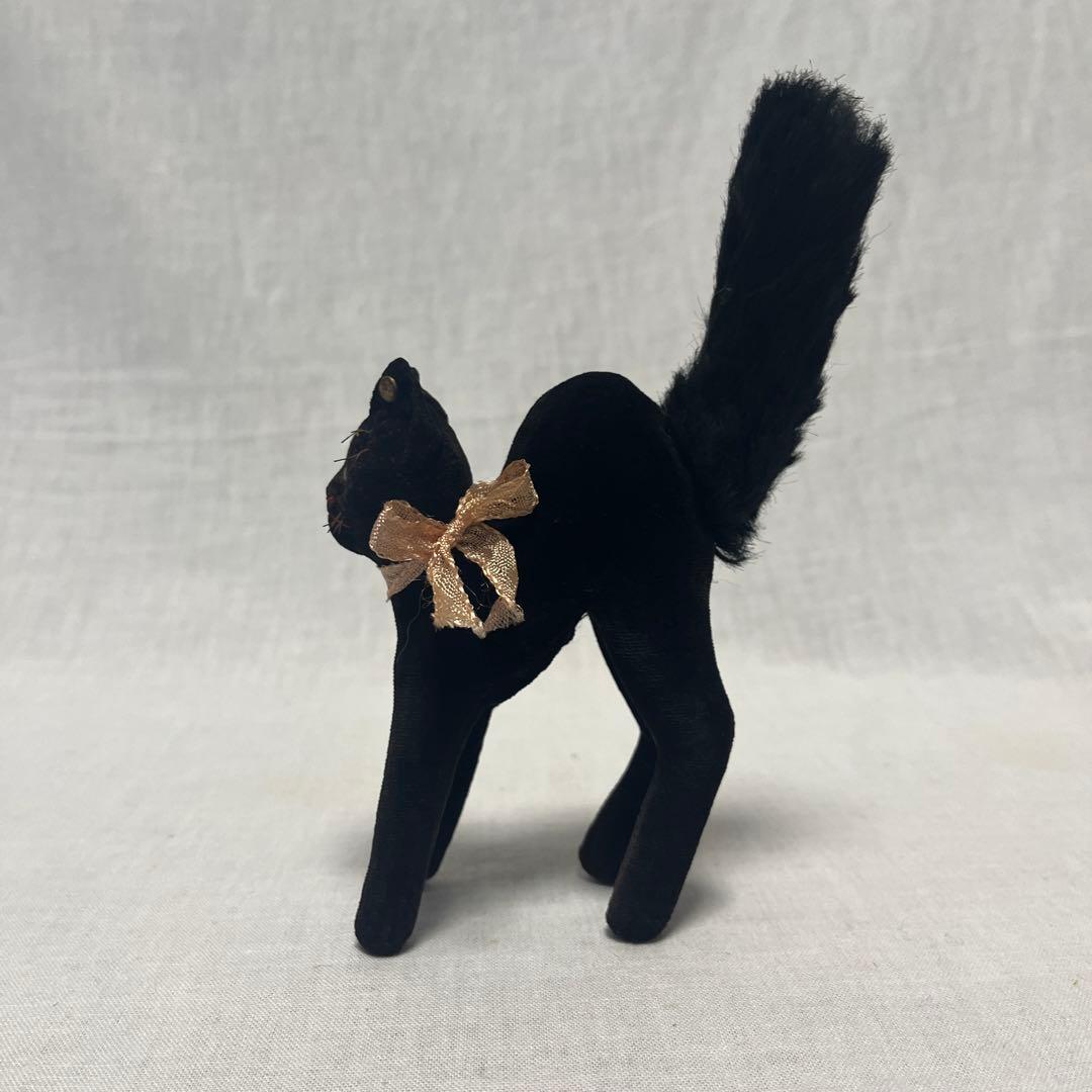 アンティーク　シュタイフ　黒ねこ　ドイツ