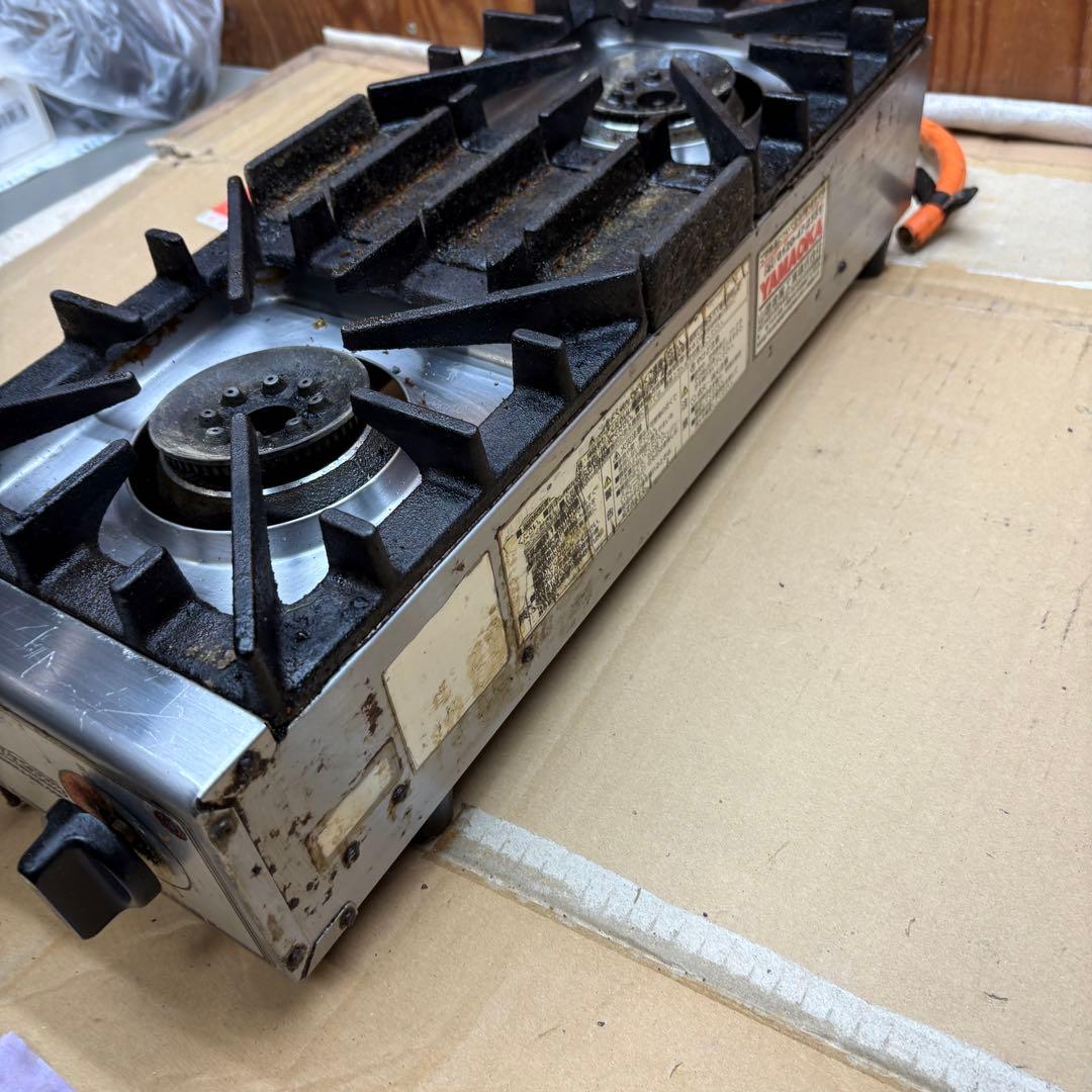 ①山岡金属 LPガス 卓上2口コンロ SK-55G ？200×510×150