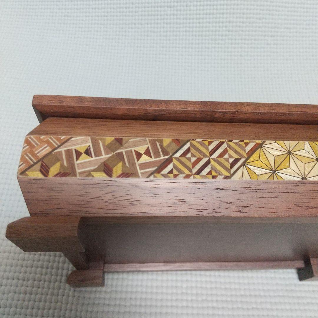 美品／高級木材ウォールナット ７寸ダイヤ型宝石箱 21.5cm