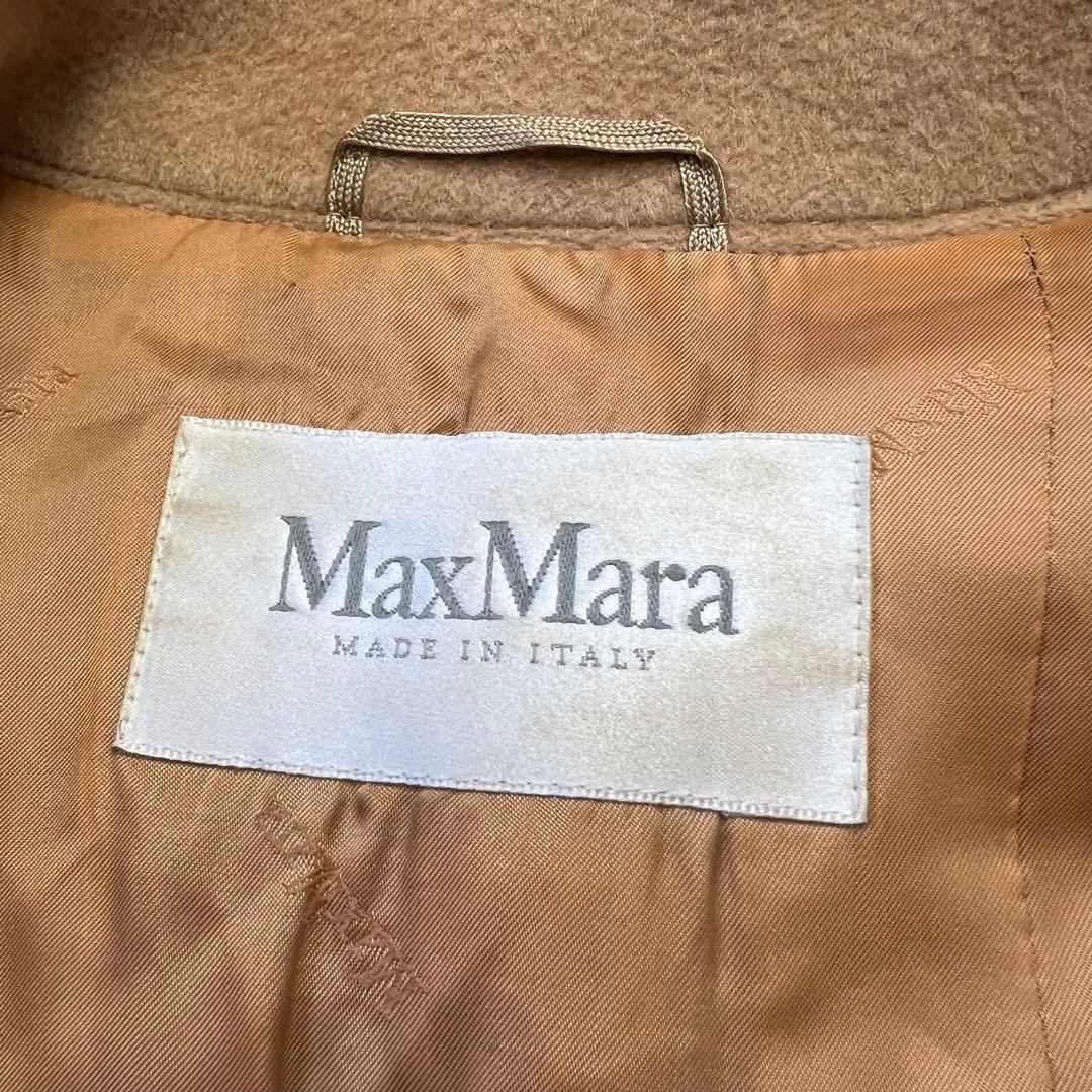 キャメル100♡マックスマーラ　白タグ　ベルテッドコート　女優襟　ロングコート