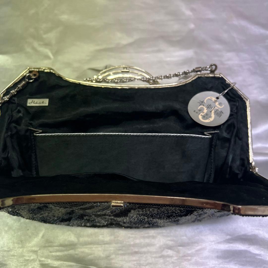 銀座白牡丹　総ビーズクラッチバッグ　和装