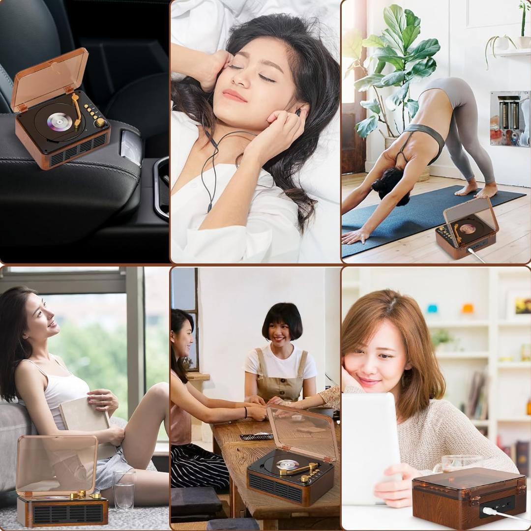 CDプレーヤー Bluetooth 送受信 レトロ スピーカー内蔵 ポータブル