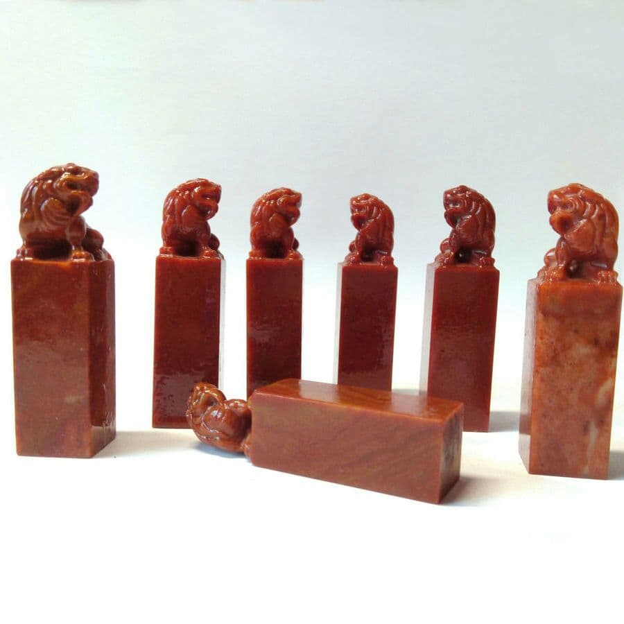 希少天然鶏血石 印章 篆刻 2枚印材