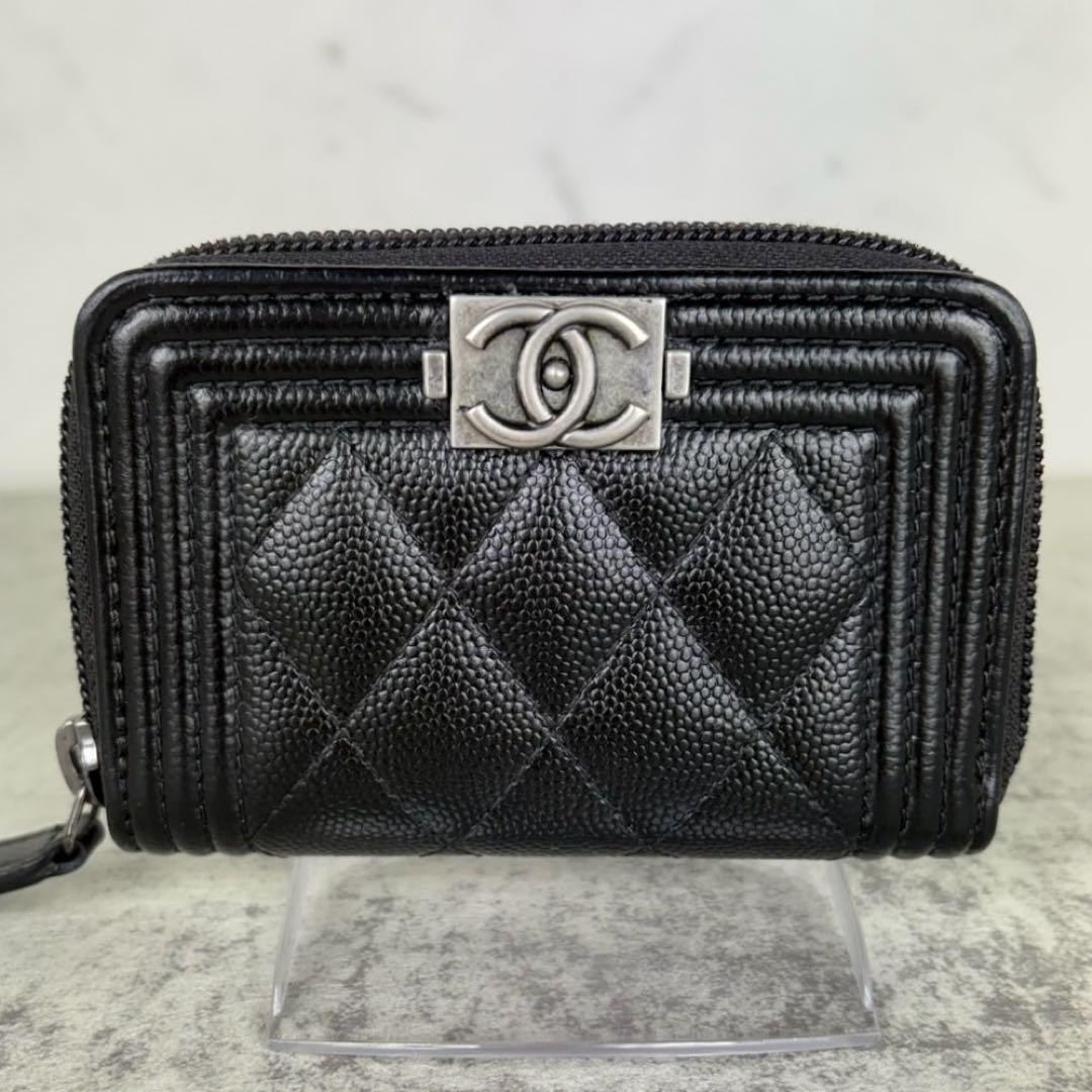 CHANEL ボーイシャネル　キャビアスキン　ケース　カードケース　財布