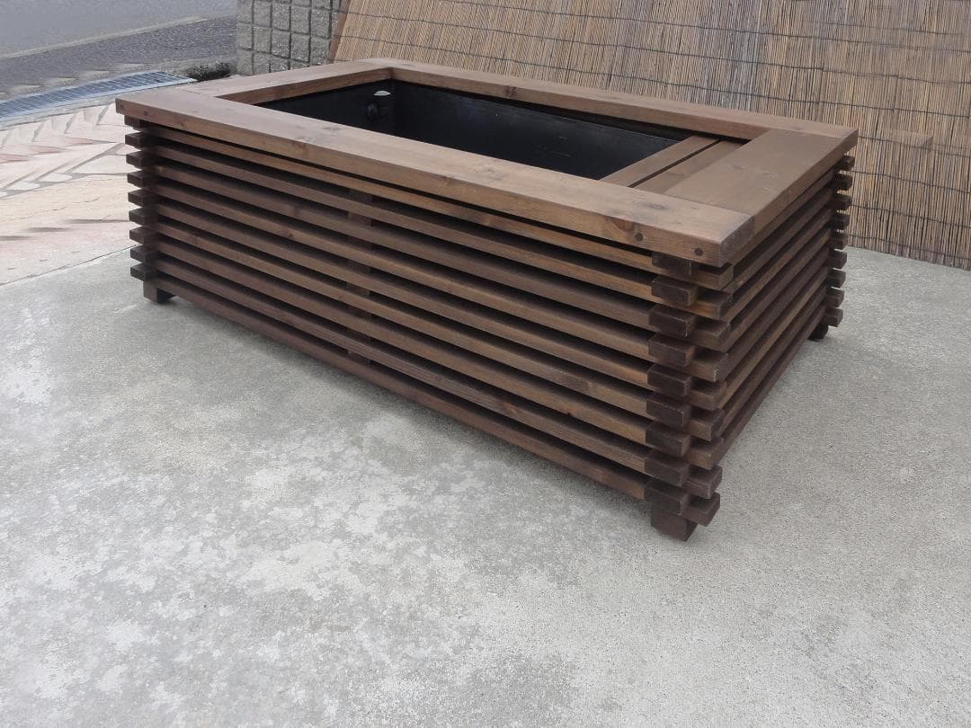 高さの有るビオトープ 60L トロ舟＆木枠セット（棚付き）