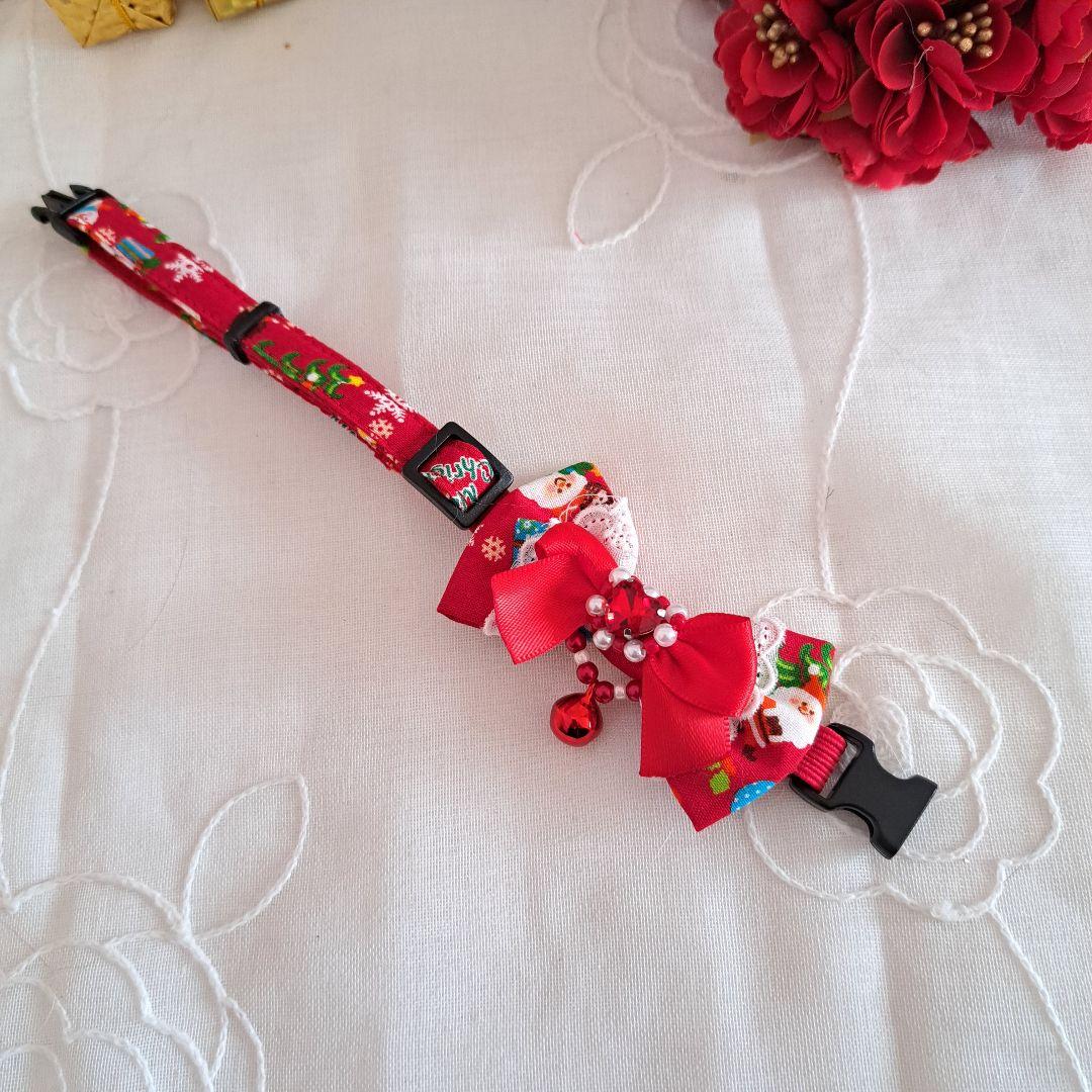 クリスマスシリーズ(赤サンタクロース)わんちゃん猫ちゃん用首輪