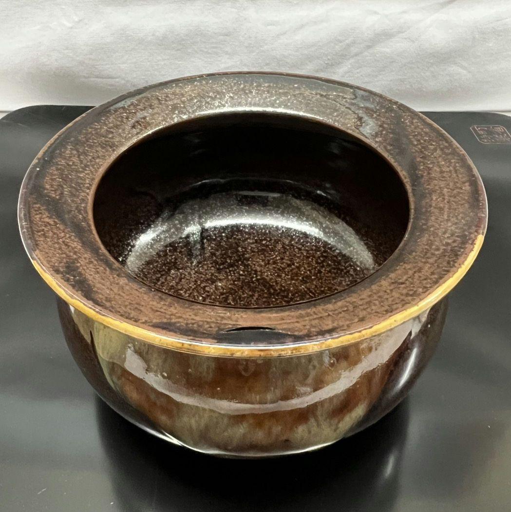 膳所焼 エフゴ建水 陽炎園(かげろうえん) 茶道具