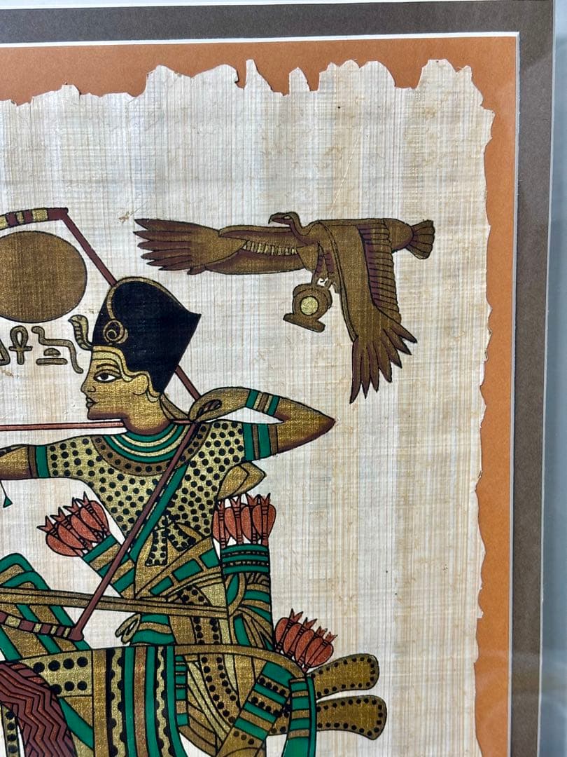 #エジプト パピルス画 「The Hunt Papyrus」フレーム付