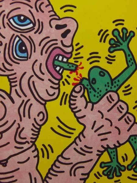 Keith Haring、No.73、希少画集画、新品額装付、状態良好