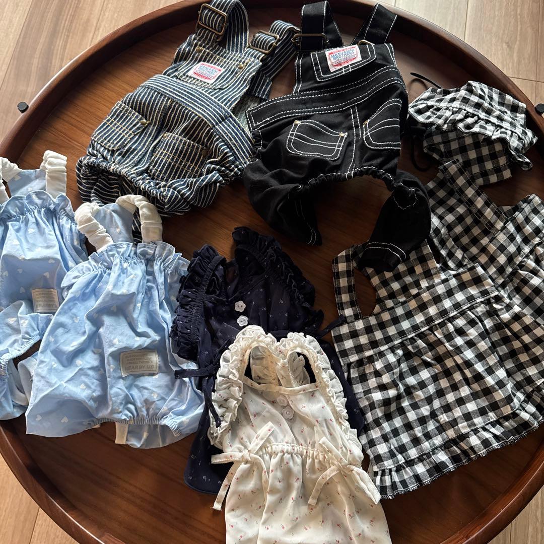 犬服　まとめ売り　犬用オーバーオール、ワンピース　８点セット　帽子付