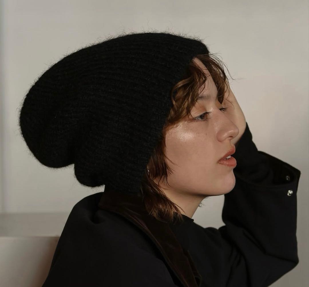 帽子 CALME _loose fit beanie BLACK