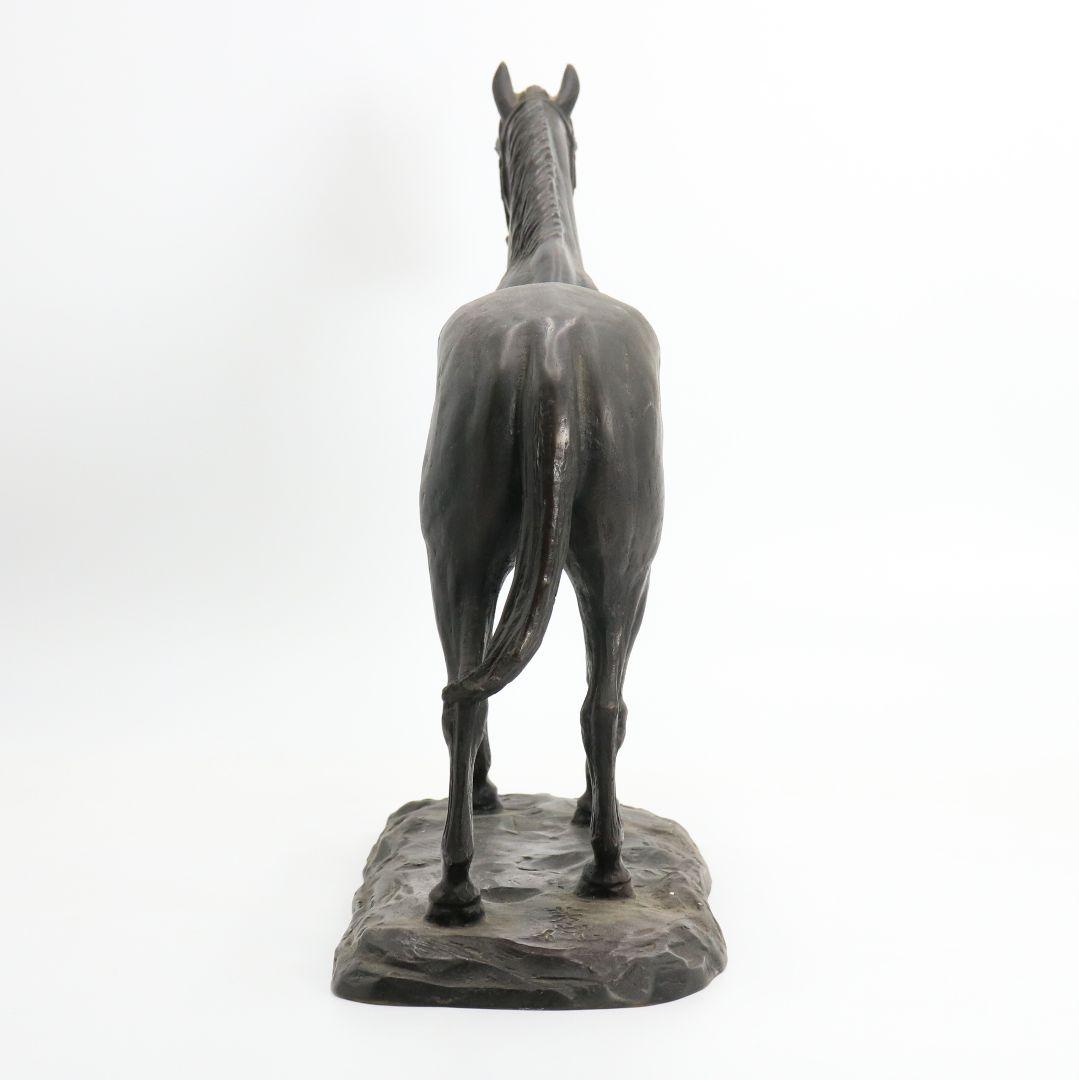 金工師 芳山造 銅製 馬置物 ブロンズ 高さ約33cm　OY390
