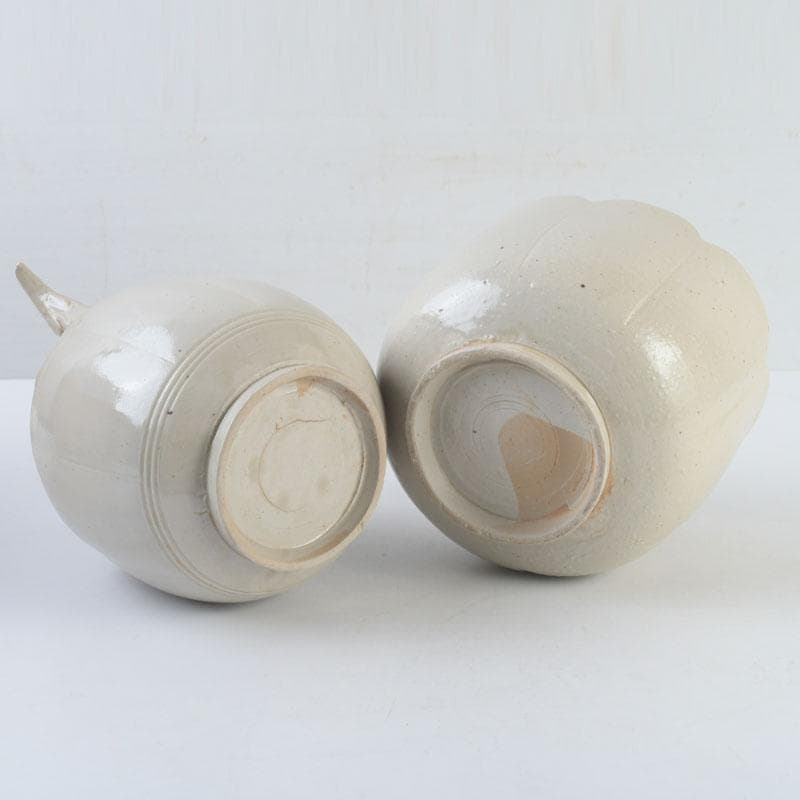 中国　定窯　白磁　神獣文　水注　執壷　輪花鉢　2点まとめて　V　9664