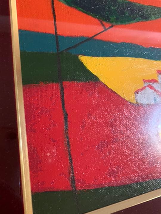 真作　ロジェ・ボナフェ ROGER BONAFE 油彩　糸杉