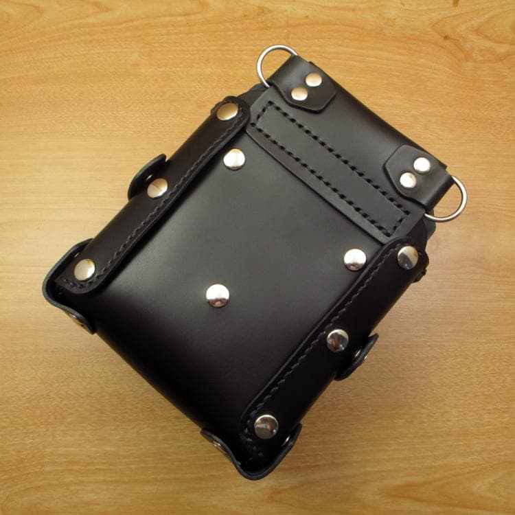 フラワースタッズ装飾　ブラック　６丁　本革シザーケース　SCA-208/CKA