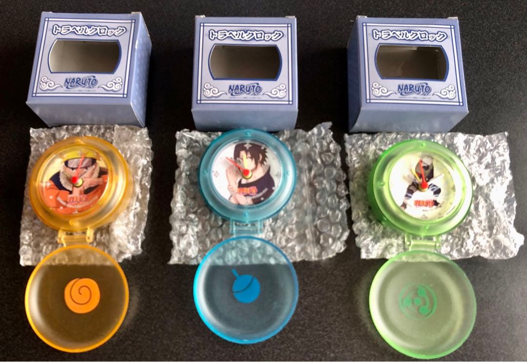 【希少】NARUTOナルト　トラベルクロック　時計　3種セット　非売品