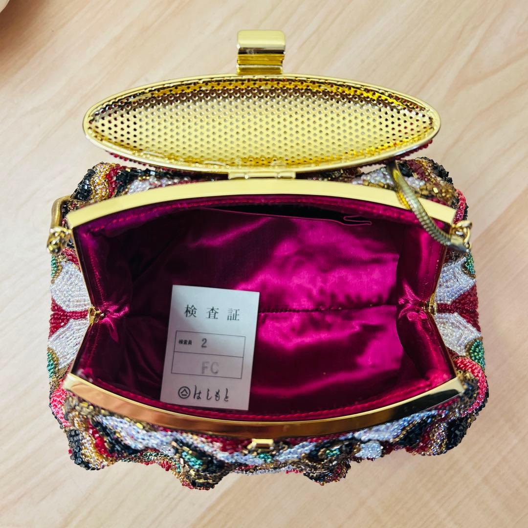 美品 LUMYはしもと パーティバッグ ビーズバッグ 皇室御用達 モルティ 装飾