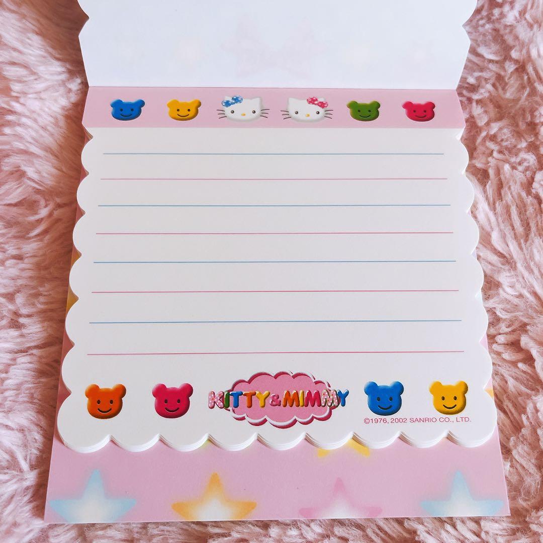 希少レア　ハローキティ　ミミィ　缶ケース　ペンセット　シール付きメモ　2002