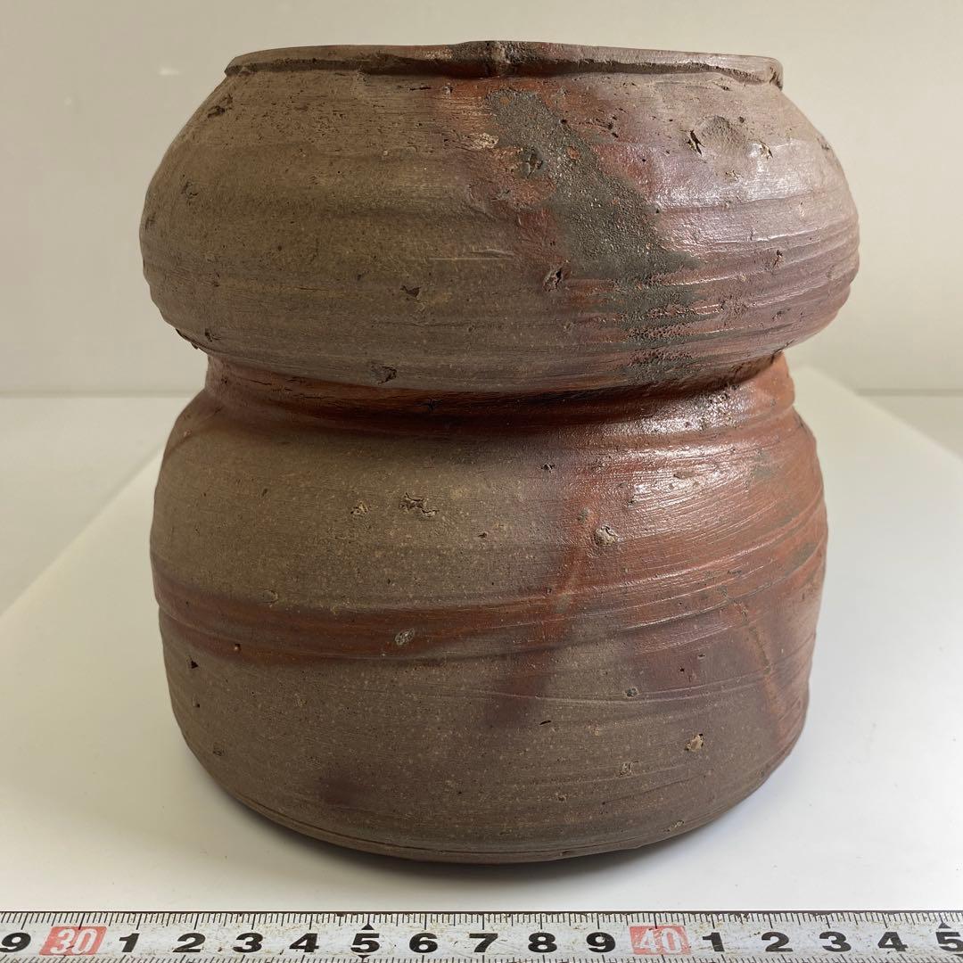 桃山時代 桂又三郎 極〆 古備前 火襷水指 高さ15.5cm 東岩7-0903①