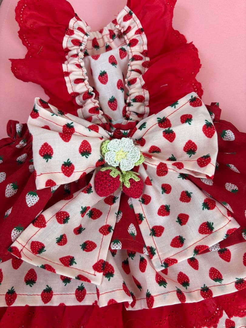 いちごちゃん犬服ハンドメイドワンピース終了