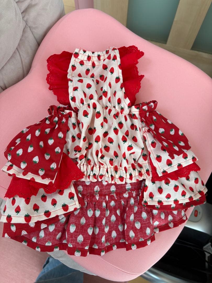 いちごちゃん犬服ハンドメイドワンピース終了