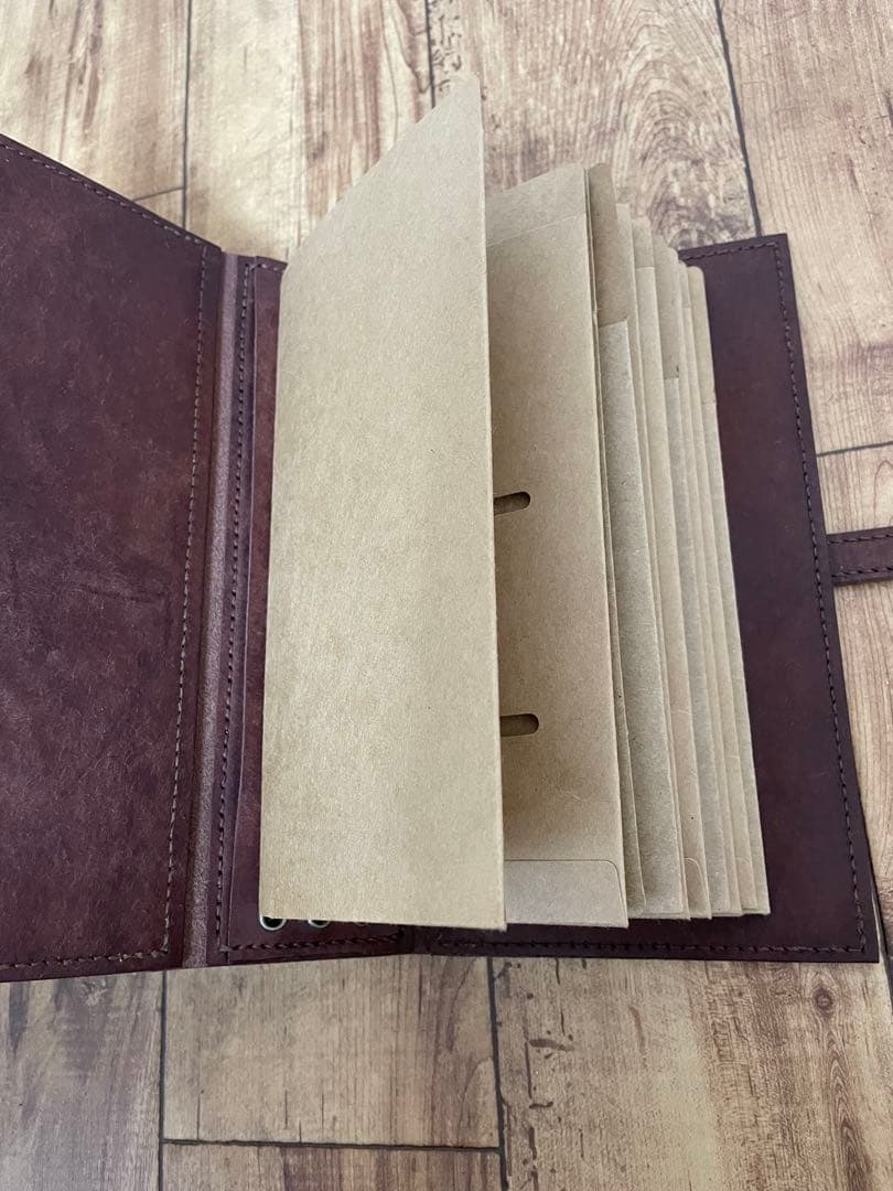【A-2】レザーファイル(レギュラーサイズ) 紙モノ収納　コラージュ収納