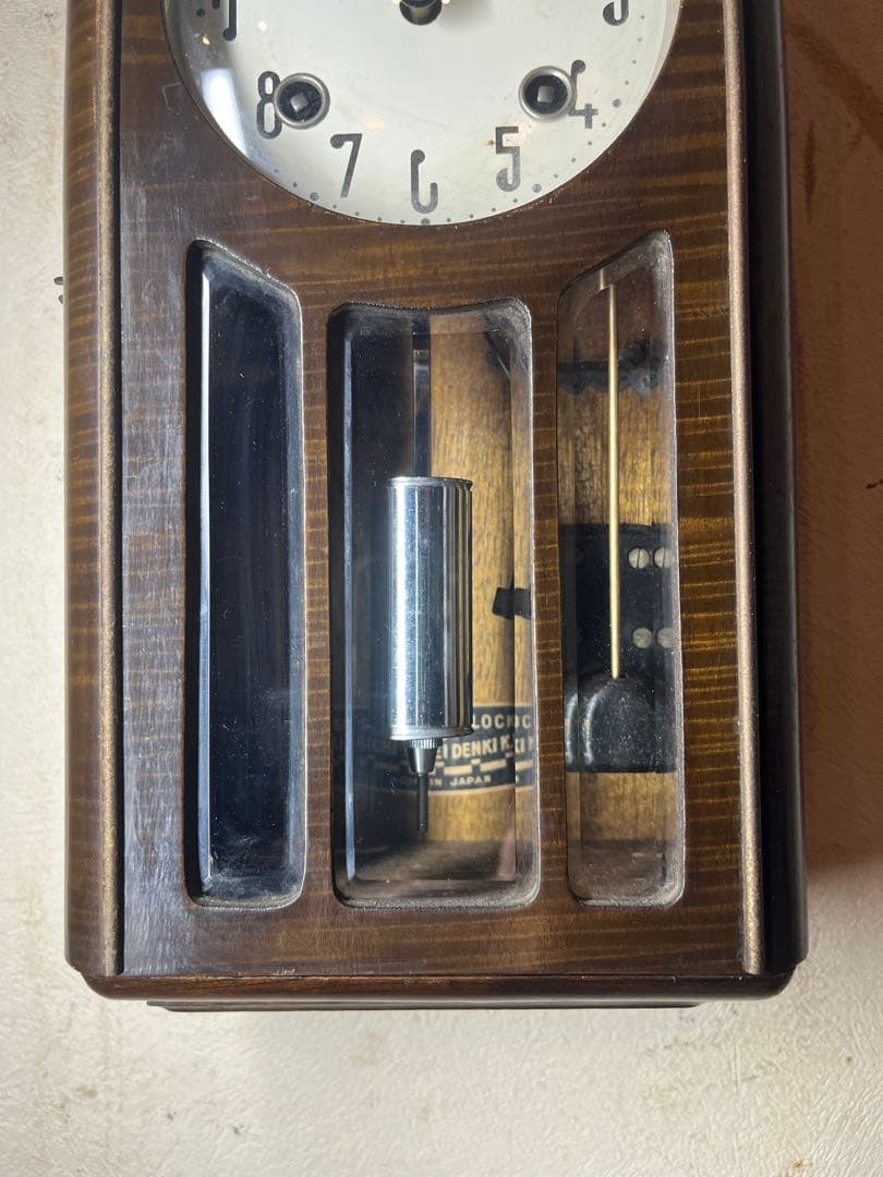 愛知時計　ミニミニ　柱時計　古時計　振り子　レトロ　ゼンマイ　ボンボン　精工舎