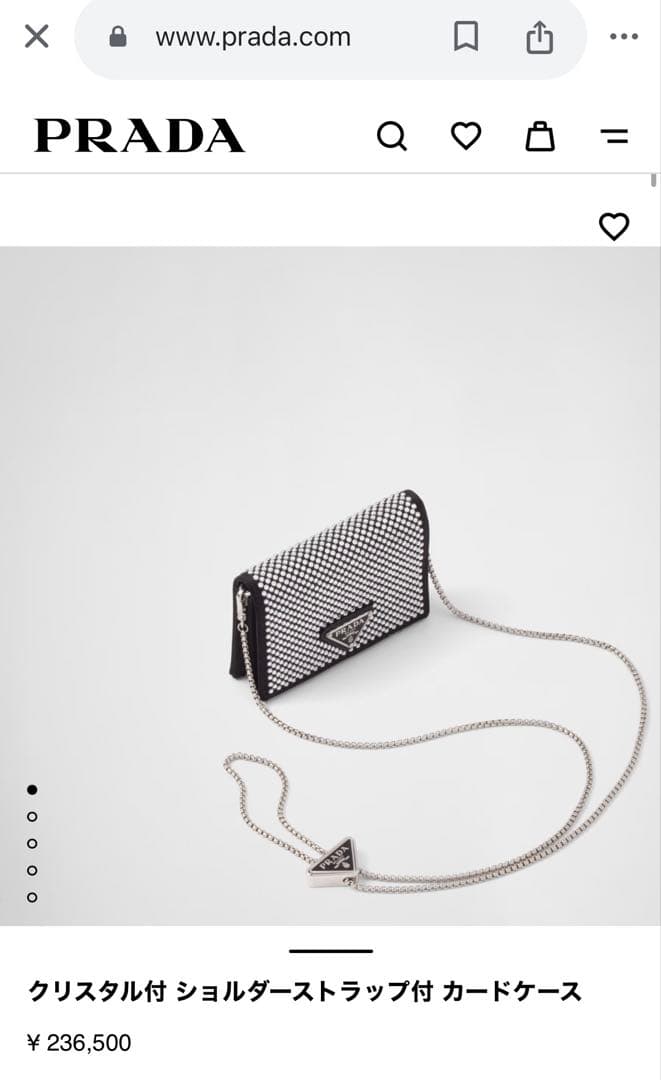 prada ミニバッグ ショルダー カードケース スワロフスキー