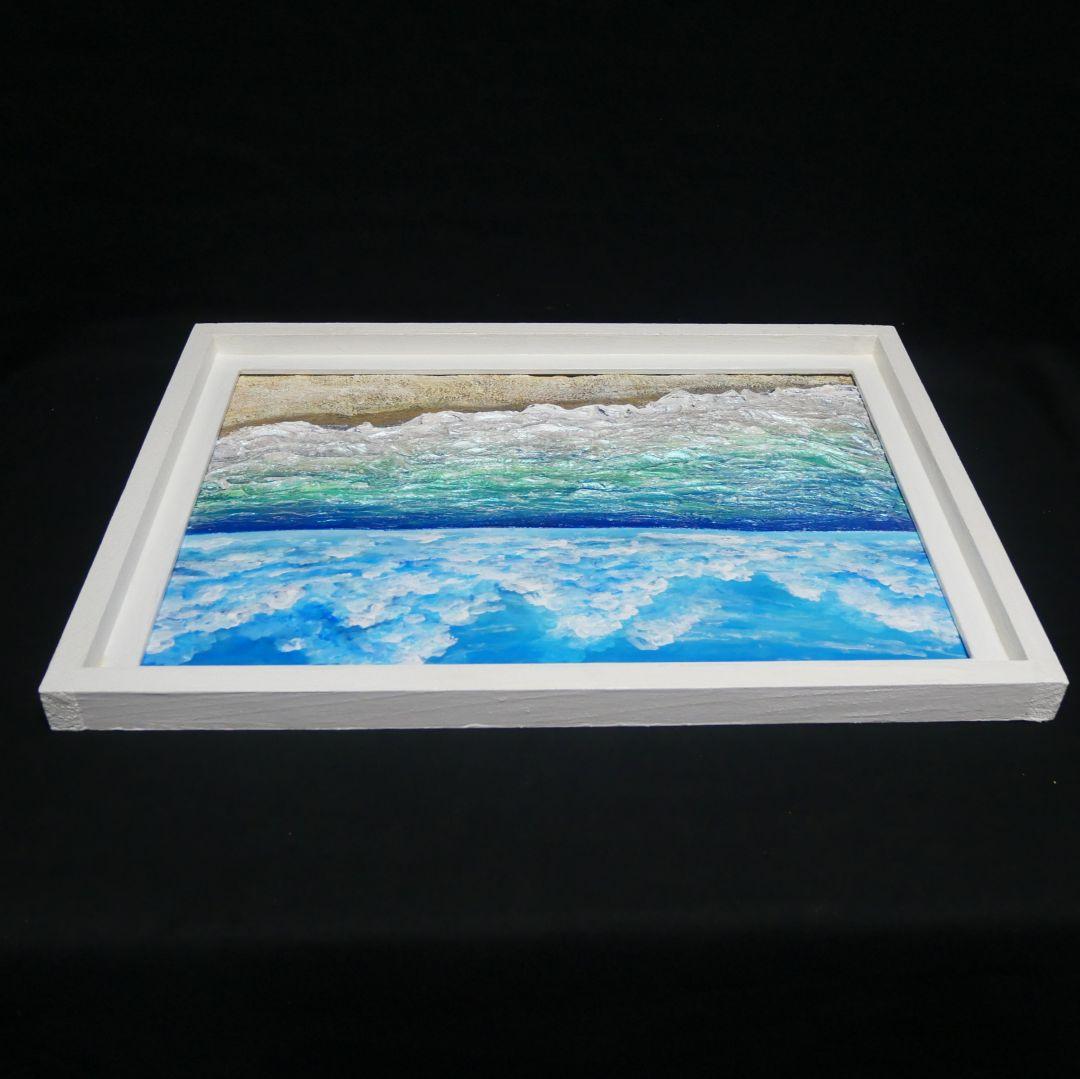 油絵 油彩 油彩画 絵 絵画【夏の砂浜の海】