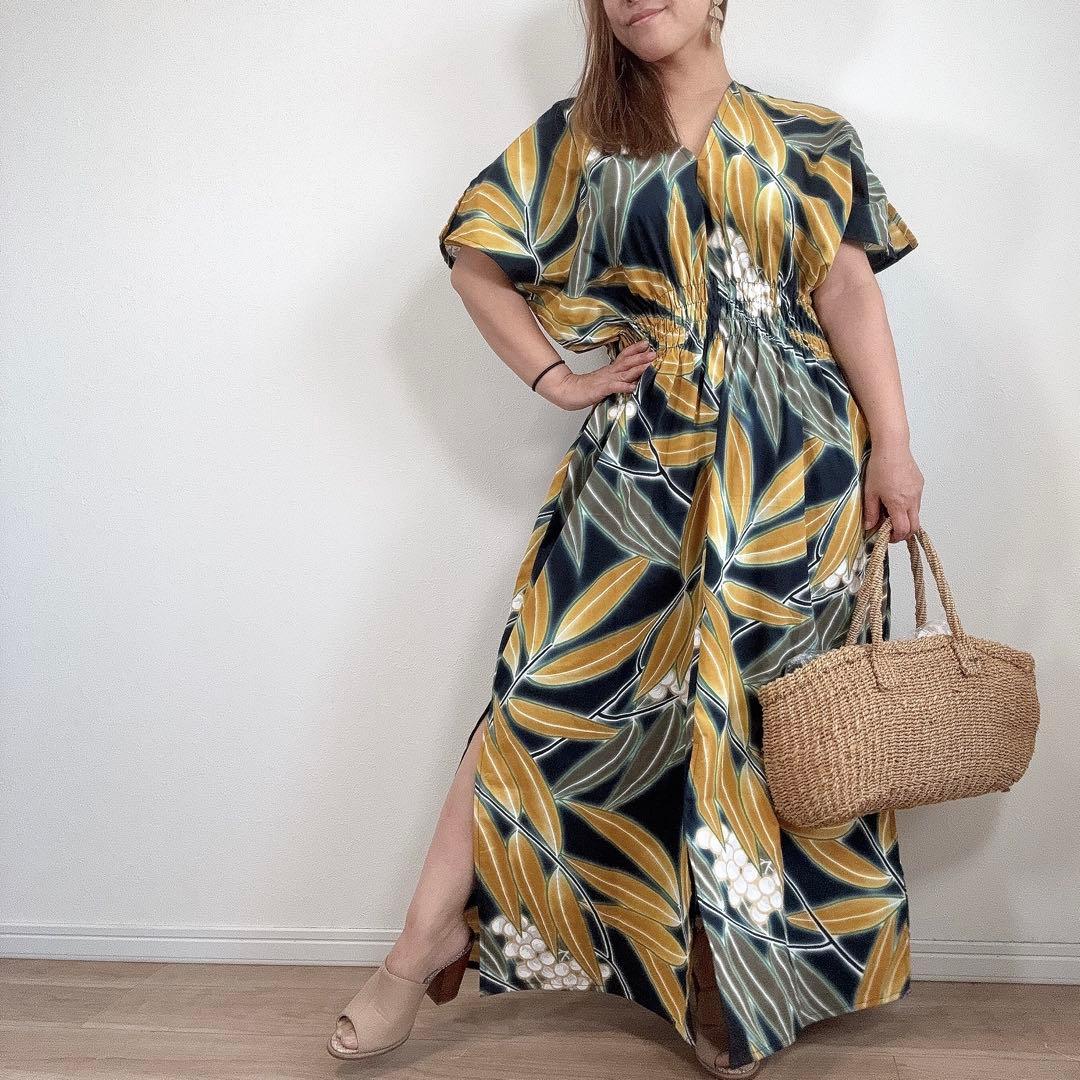 リメイク　本染　浴衣　オリジナル　ワンピ　ハンドメイド　ロング　コーマ